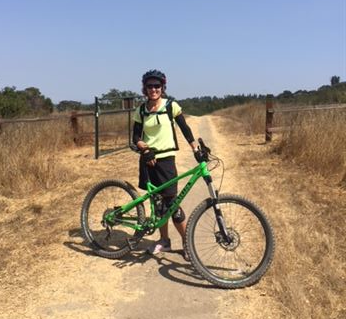 Kathy Jones on mountain bike